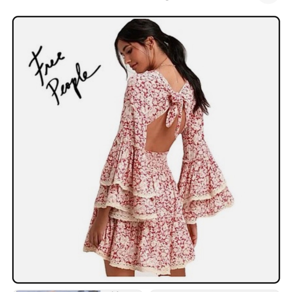 FREE PEOPLE Kristall Mini Floral Dress in Raspberry - Picture 2 of 12
